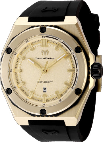 Technomarine Men's TM-416069 CORAL Quartz 3 Hand Gold Dial Watch