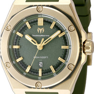 Technomarine Men's TM-416070 CORAL Quartz 3 Hand Olive Green Dial Watch