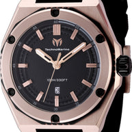 Technomarine Men's TM-416071 CORAL Quartz 3 Hand Black Dial Watch