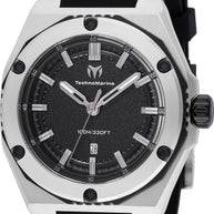 Technomarine Men's TM-416072 CORAL Quartz 3 Hand Black Dial Watch