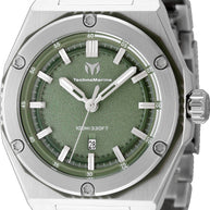 Technomarine Men's TM-416075 CORAL Quartz 3 Hand Olive Green Dial Watch
