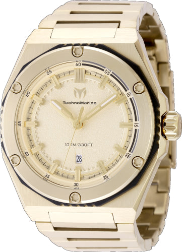 Technomarine Men's TM-416076 CORAL Quartz 3 Hand Gold Dial Watch