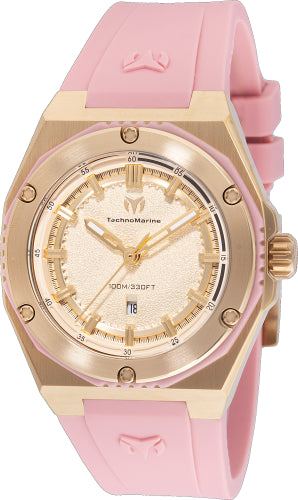 Technomarine Women's TM-416082 CORAL Quartz 3 Hand Gold Dial Watch