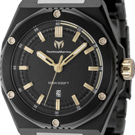 Technomarine Men's TM-416088 CORAL Quartz 3 Hand Black Dial Watch
