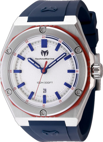 Technomarine Men's TM-416091 CORAL Quartz 3 Hand Silver Dial Watch