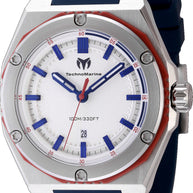 Technomarine Men's TM-416091 CORAL Quartz 3 Hand Silver Dial Watch