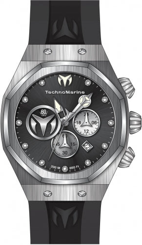 Technomarine Men's TM-520000 Reef Sun Quartz Chronograph Black, Silver Dial Watch
