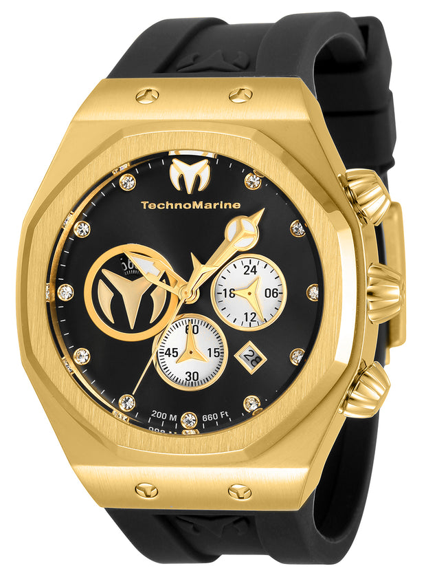 Technomarine Men's TM-520002 Reef Sun Quartz Chronograph Black, Silver, Gold Dial Watch