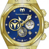 Technomarine Men's TM-520003 Reef Sun Quartz Chronograph Blue, Silver, Gold Dial Watch