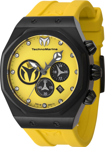 Technomarine Men's TM-523002 Reef Quartz Black, Yellow Dial Watch