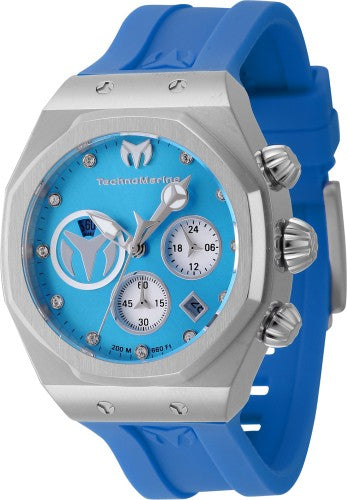 Technomarine Women's TM-523006 Reef Quartz Chronograph Sky Blue, Silver Dial Watch