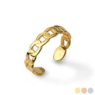 Gold Cuban Chain Link Toe Ring (Available in Yellow/Rose/White Gold)