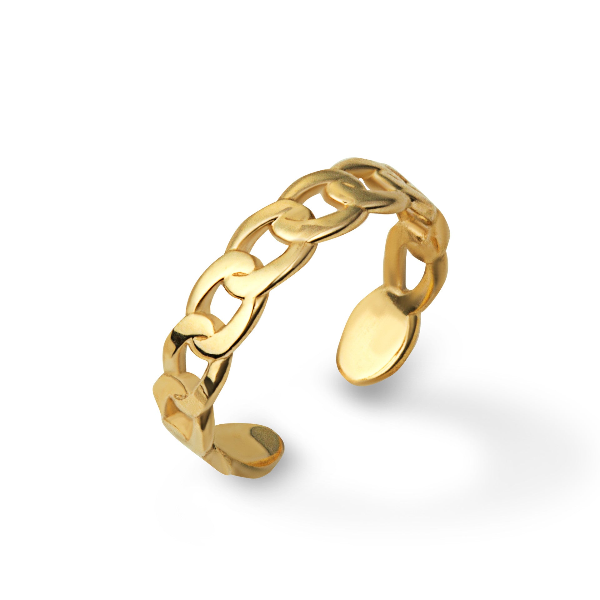 Gold Cuban Chain Link Toe Ring (Available in Yellow/Rose/White Gold)