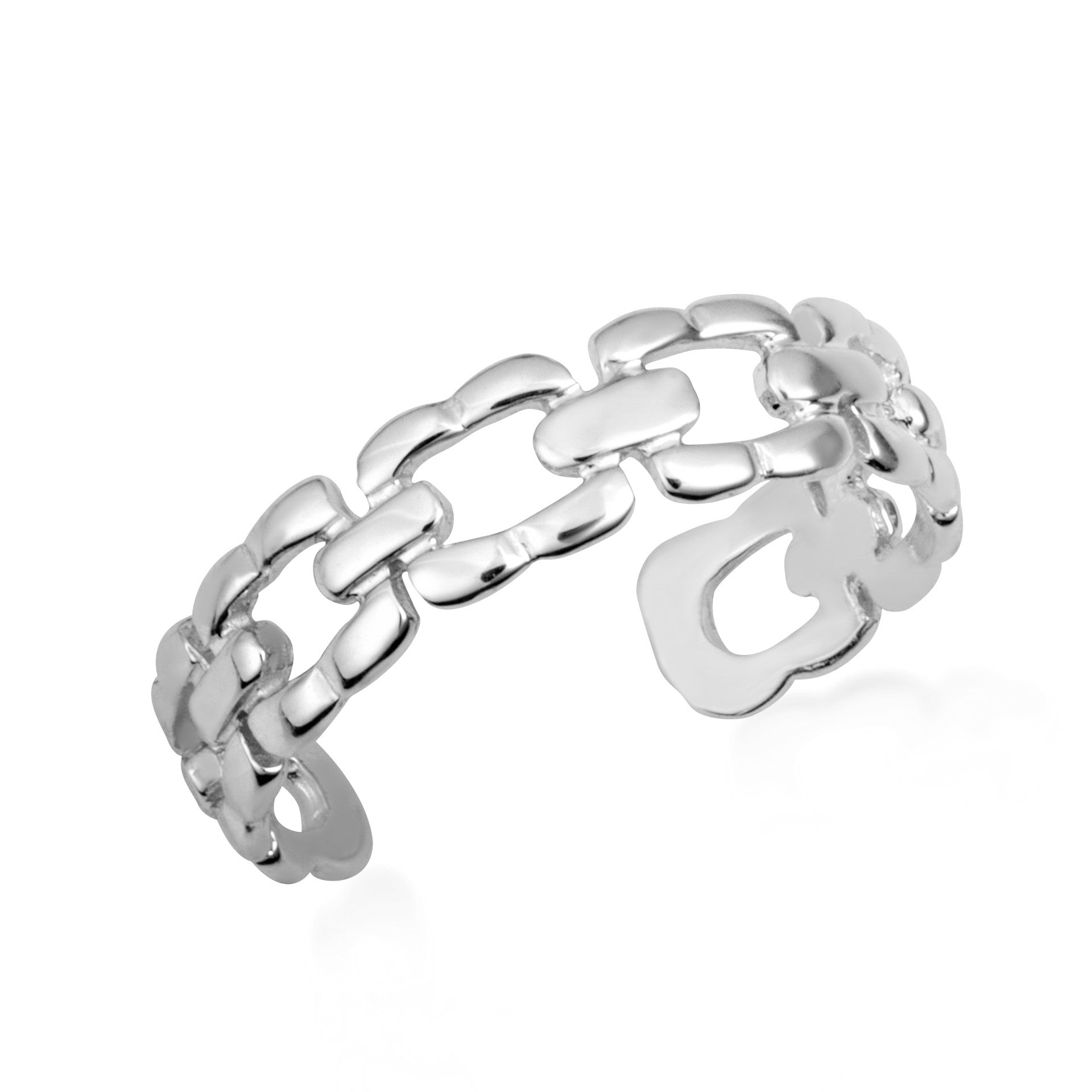 Gold Woman's Symbolic Strength Chain Link Toe Ring (Available in Yellow/Rose/White Gold)