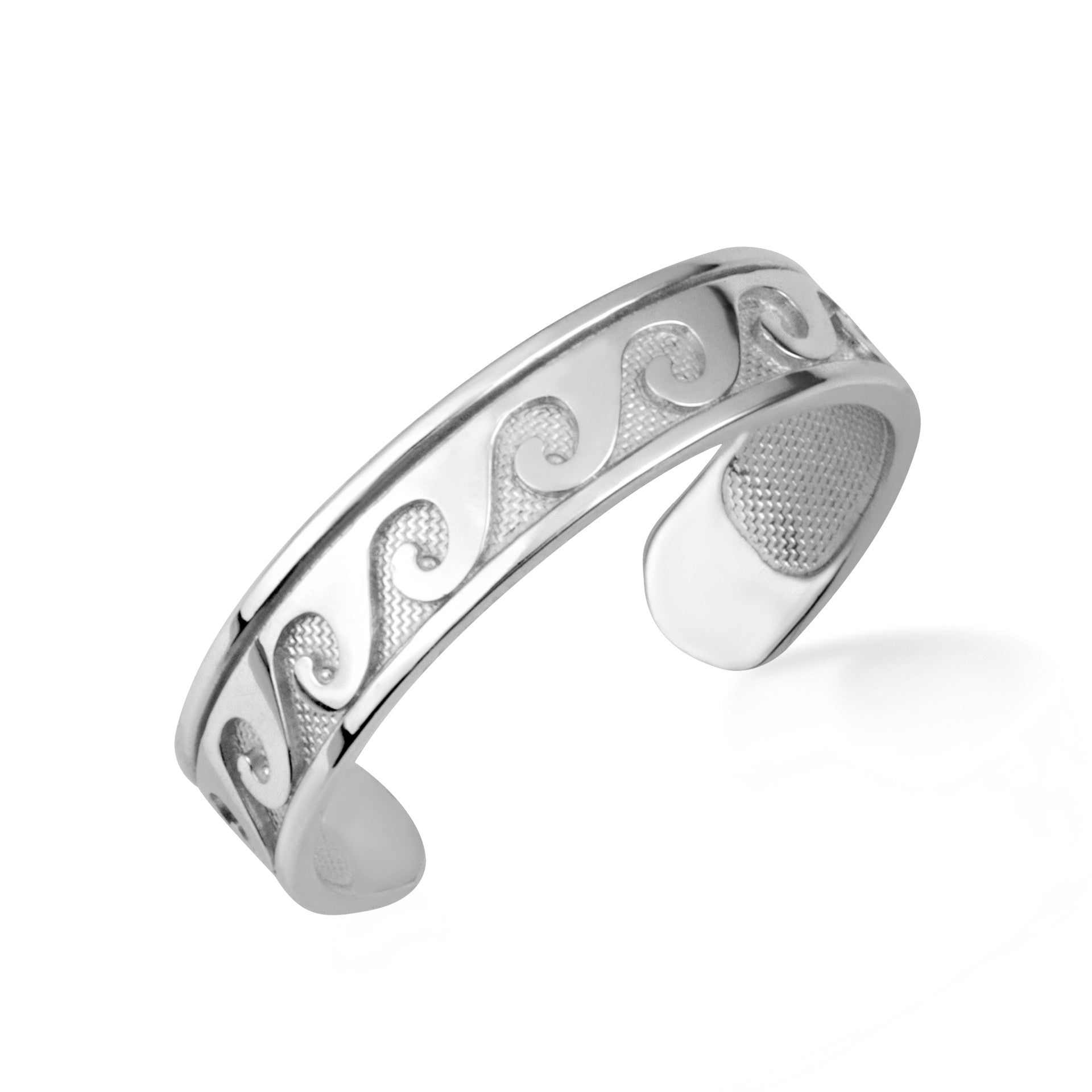 Gold Woman's Tranquil Waves Minimalist Toe Ring (Available in Yellow/Rose/White Gold)