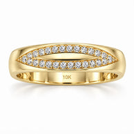 10K Yellow Gold Men's CZ Marquise Eye Pave Band