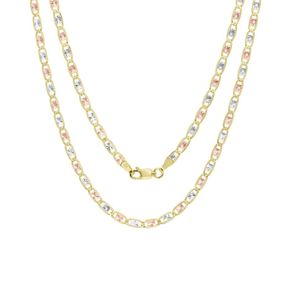 10K Gold Trio Color Valentino Chain