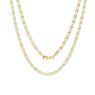 10K Gold Trio Color Valentino Chain