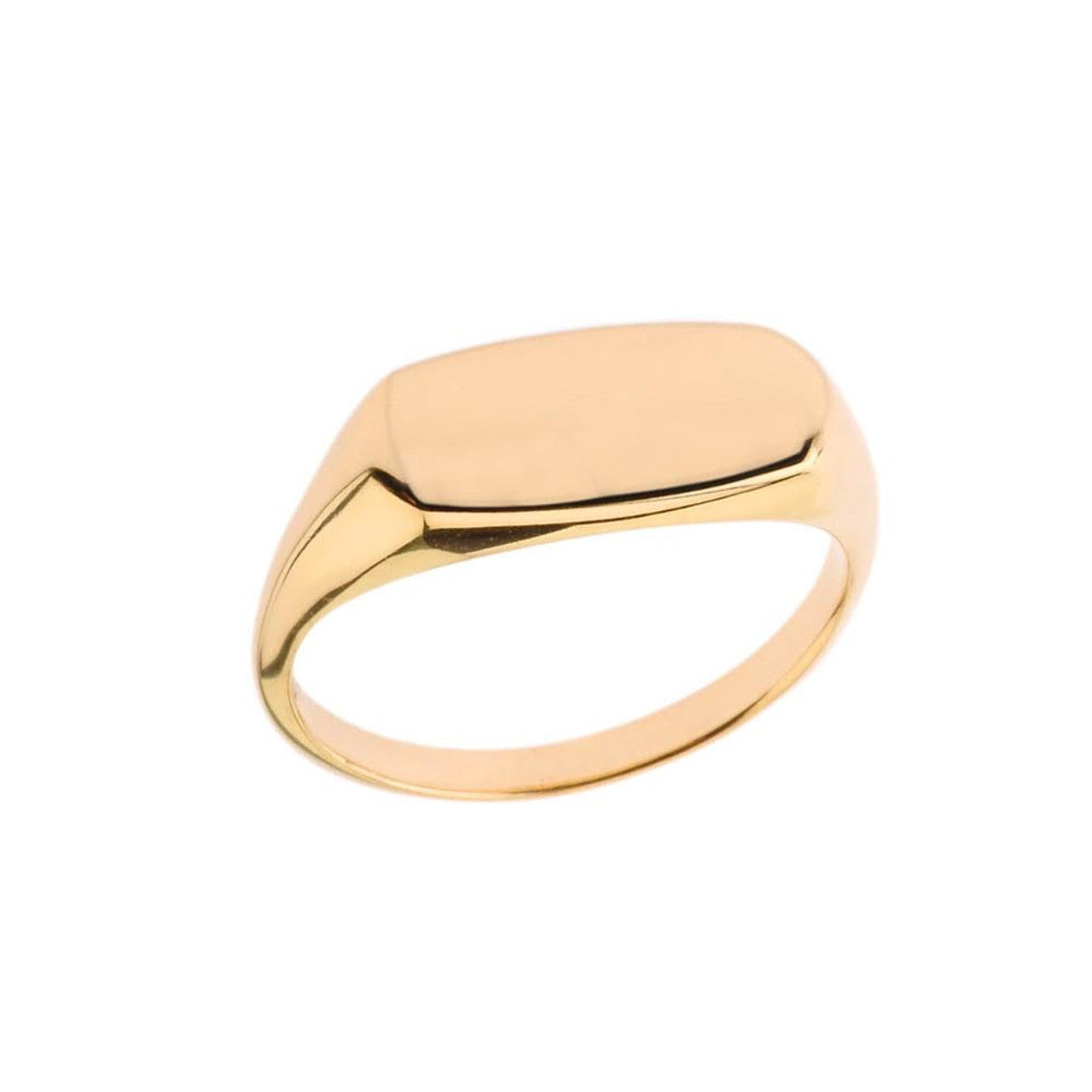 Gold Engravable Rectangle Signet Ring (Available in Yellow/Rose/White Gold)