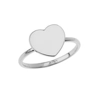 Gold Engravable Heart Signet Ring (Available in Yellow/Rose/White Gold)