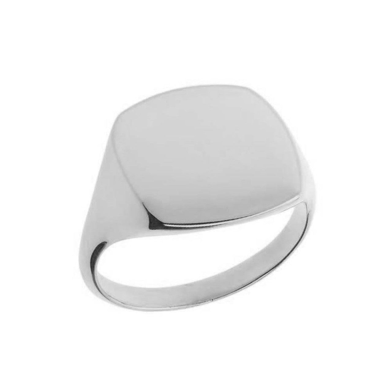 Gold Engravable Cushion Signet Ring (Available in Yellow/Rose/White Gold)