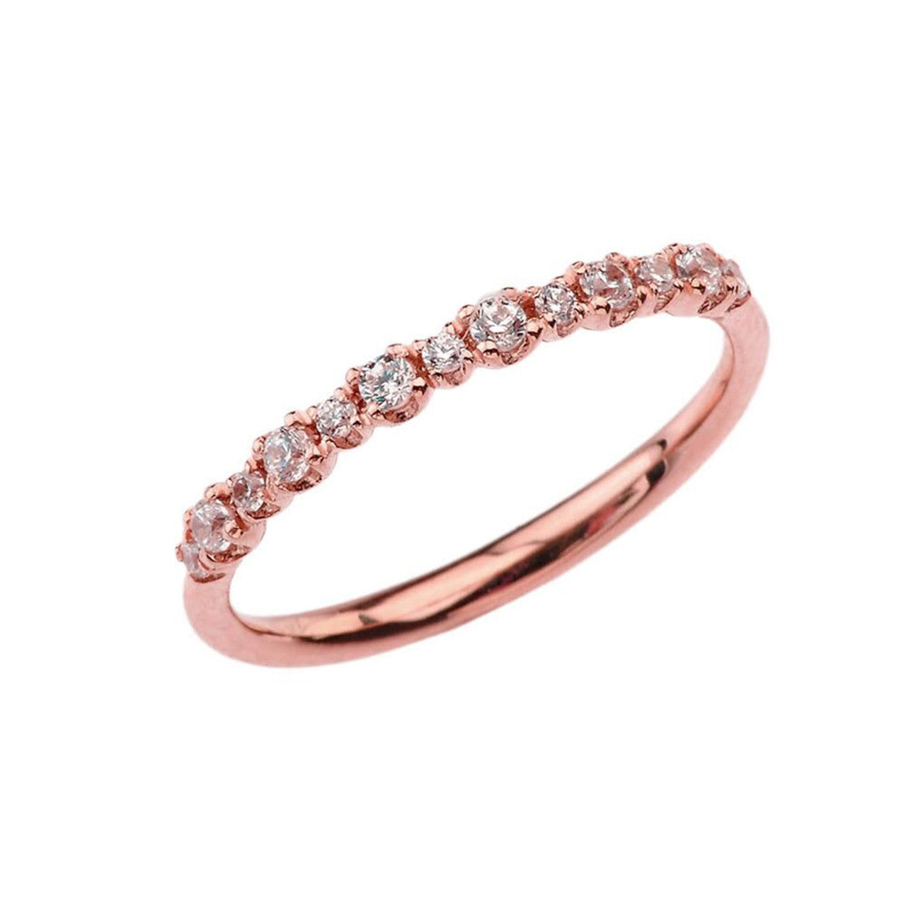 Gold Dainty Fashion Chic Cubic Zirconia Ring (Available in Yellow/Rose/White Gold)