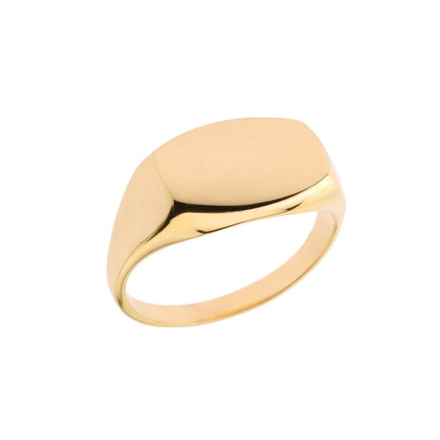 Comfort Fit Rectangular Engravable Signet Ring in Gold (Available in Yellow/Rose/White Gold)