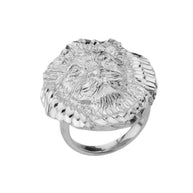 Gold Diamond Cut Lion Head Ring (Available in Yellow/Rose/White Gold)