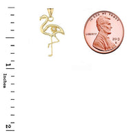 Diamond Flamingo Pendant Necklace in Gold (Yellow/Rose/White)