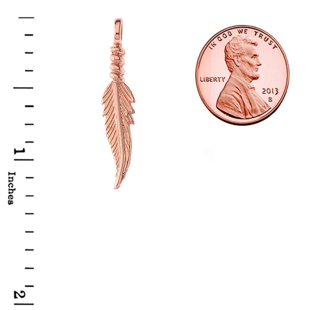 Solid Gold Dainty Feather Pendant Necklace(Available in Yellow/Rose/White Gold)
