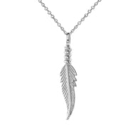 Solid Gold Dainty Feather Pendant Necklace(Available in Yellow/Rose/White Gold)