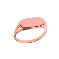 Gold Engravable Rectangle Signet Ring (Available in Yellow/Rose/White Gold)
