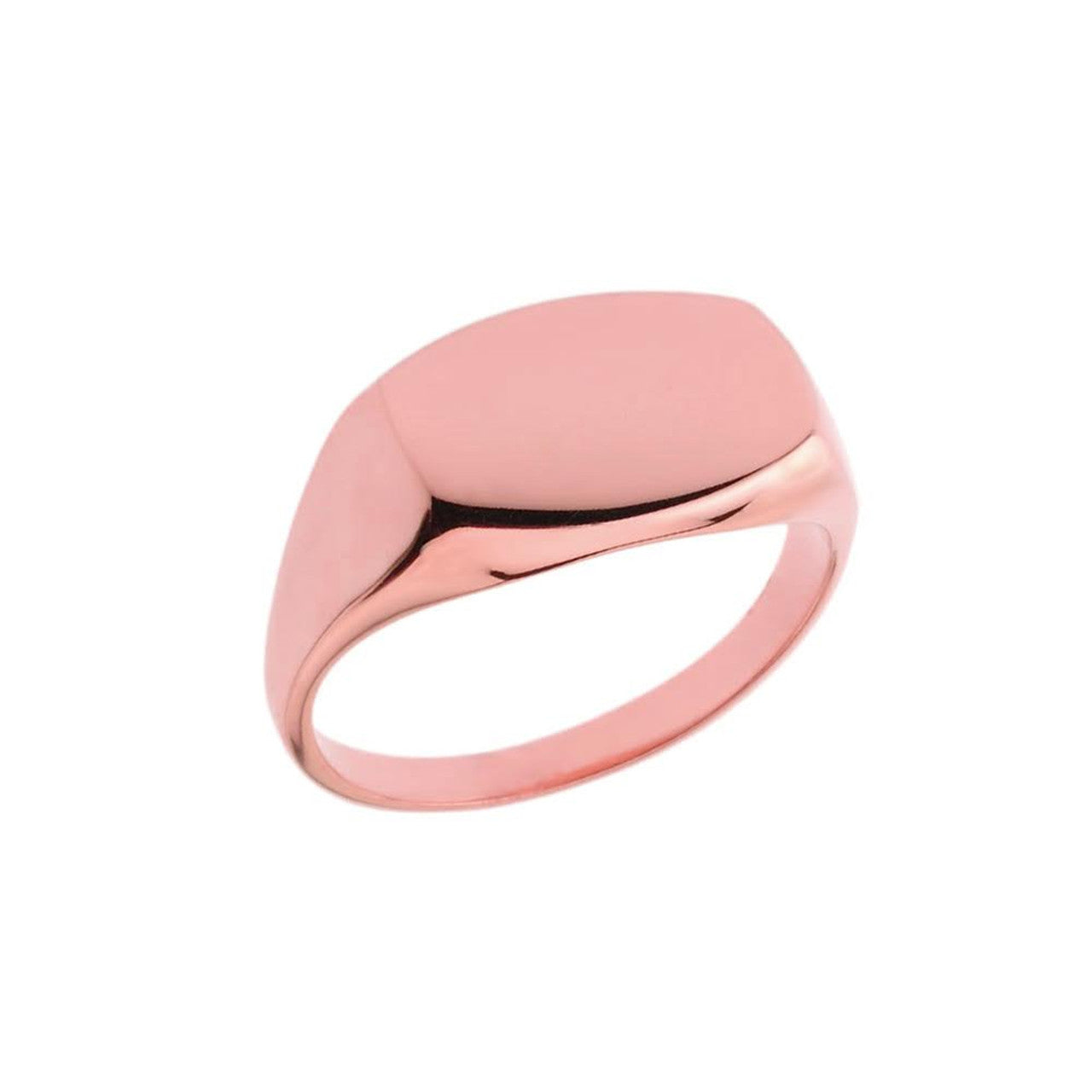 Comfort Fit Rectangular Engravable Signet Ring in Gold (Available in Yellow/Rose/White Gold)