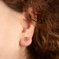 Yellow Gold 15 Años Quinceañera Stud Earrings