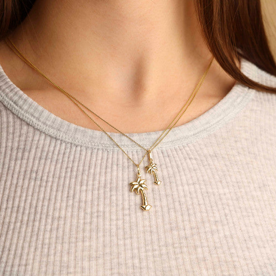 14K Gold Palm Tree Necklace (S/L)