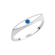 Gold Enamel Evil Eye Marquise Signet Ring (Available in Yellow/Rose/White Gold)