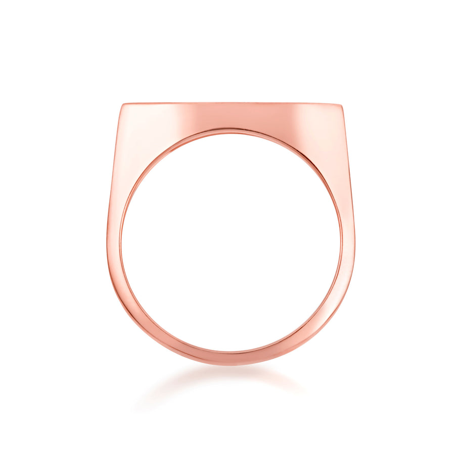 Gold Black Enamel Marquise Signet Ring (Available in Yellow/Rose/White Gold)