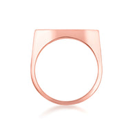 Gold Black Enamel Marquise Signet Ring (Available in Yellow/Rose/White Gold)