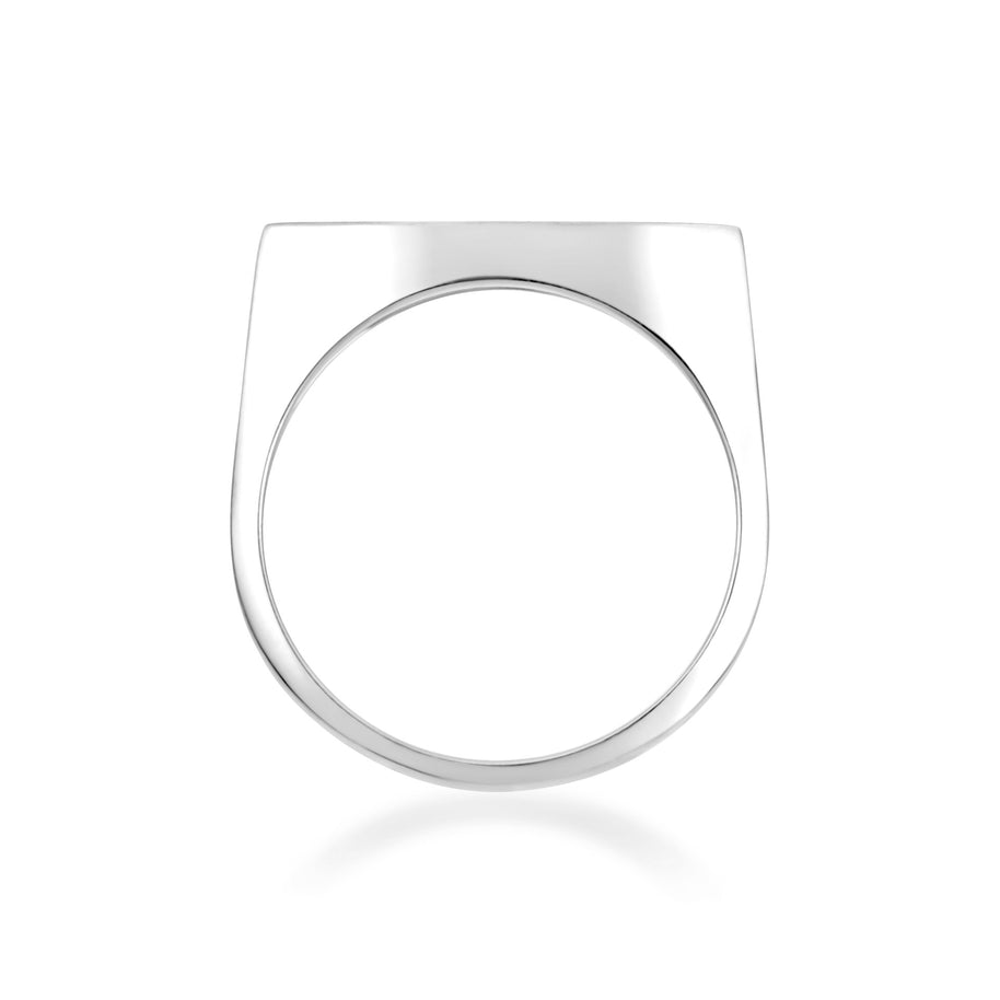 Gold Black Enamel Marquise Signet Ring (Available in Yellow/Rose/White Gold)