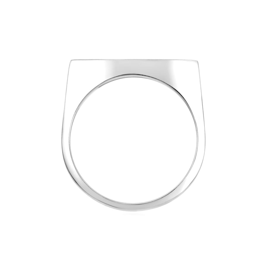 .925 Sterling Silver Black Enamel Marquise Signet Ring