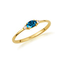 Gold Personalized Oval Gemstone Ring (Available in Yellow/Rose/White Gold)