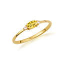 Gold Personalized Oval Gemstone Ring (Available in Yellow/Rose/White Gold)