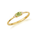 Gold Personalized Oval Gemstone Ring (Available in Yellow/Rose/White Gold)