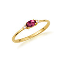 Gold Personalized Oval Gemstone Ring (Available in Yellow/Rose/White Gold)