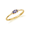 Gold Personalized Oval Gemstone Ring (Available in Yellow/Rose/White Gold)