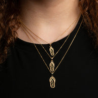 Gold Green Enamel Sea Turtle Sandals Beach Flip-Flops Milgrain Pendant Necklace (Available in Small/Medium/Large & Yellow/Rose/White Gold)