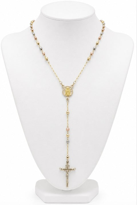 14K Gold Tri Color Rosary