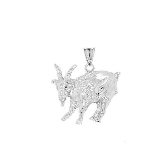Goat Pendant Necklace In Sterling Silver