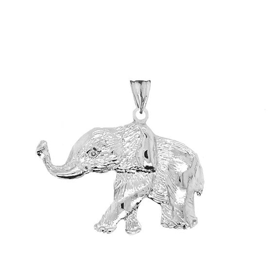 .925 Sterling Silver Elephant Lucky Pendant Necklace