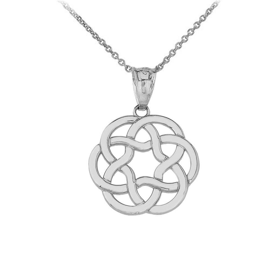 .925 Sterling Silver Irish Celtic Trinity Knot Pendant Necklace